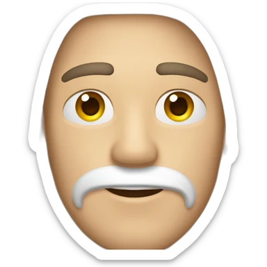 hombre blanco sin cabello, de bello facial, ojos miel.  sticker