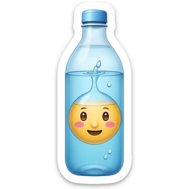 botella de agua sin ningun emoji en el medio  sticker