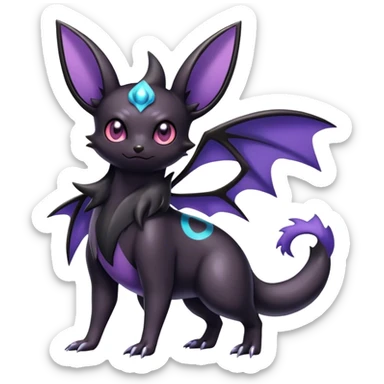 Shiny Dark Noibat-Umbreon-Nidorino-fusion-hybrid full body sticker