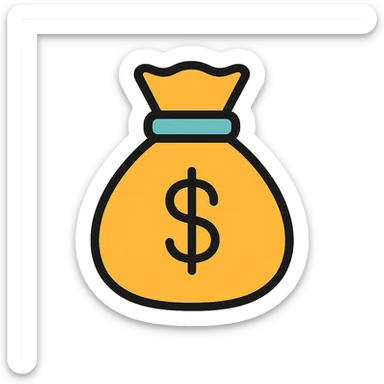 money bag icon, color outline, modern icon style sticker