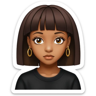 Lisa Left Eye Lopes with dark brown hair sticker