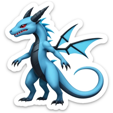 Edgy gothic dark Salandit-Glaceon-Salamence-hybrid-fusion (full body) sticker