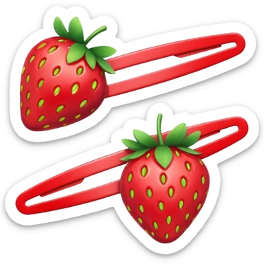 Strawberry hairclips sticker