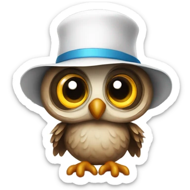 owl who tell a story with doctor hat sticker