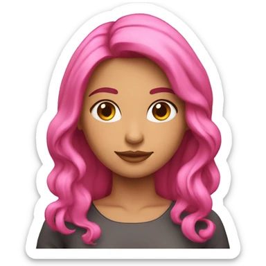 una chica de pelo rosado enojada sticker