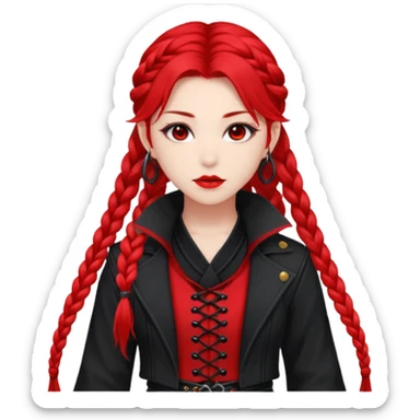 kpop demon hunters rumi purlel hair long braid sticker