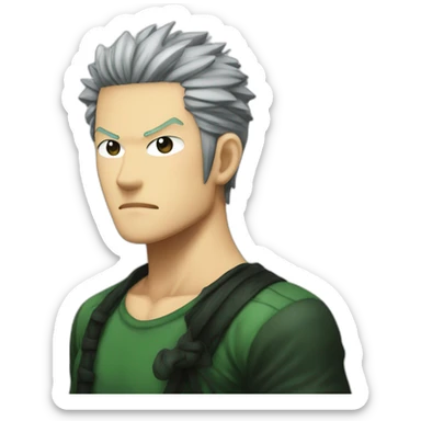 roronoa zoro with black hair sticker