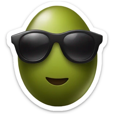 An olive wearing sunglasses at the beach sticker