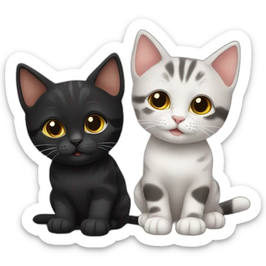 two-cats-bengali-cat-cat-black-kitten-together sticker
