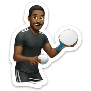 A black propre doing Ping Pong sticker