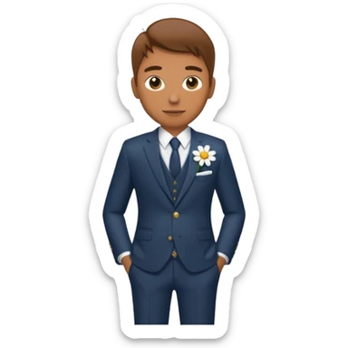G Dradon,Stylish guy with single daisy in pocket sticker