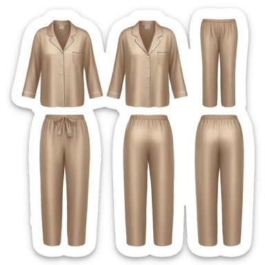 Light brown silk pyjamas set sticker