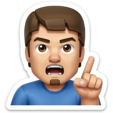 Steve from Minecraft shouts "сосали!?" sticker