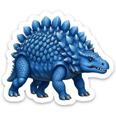 As un emoji de el dinosaurios ANQUILOSAURIO de perfil en color azul sticker