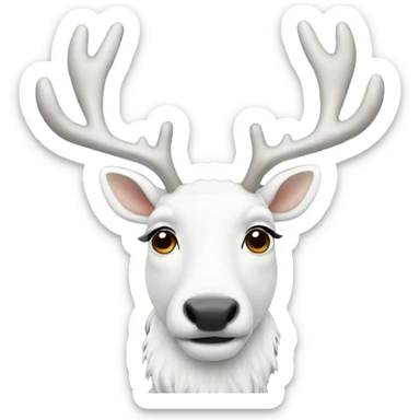 white reindeer sticker