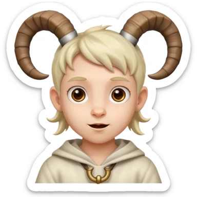 child with goat horn sticker