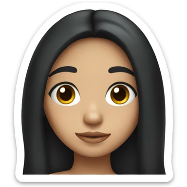 Pretty hispanic girl with big eyes and long black hair sticker