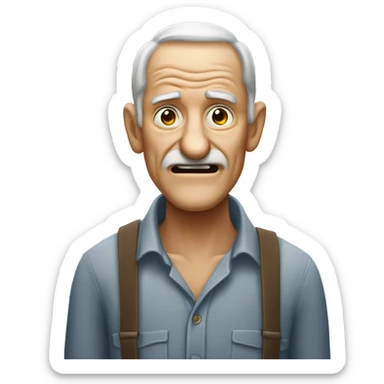 Old man grimacing sticker