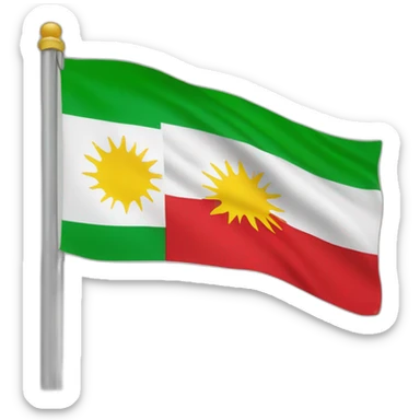 The flag of Iraqi Kurdistan is three colors and the top is red, the middle white, and the bottom is green. sticker