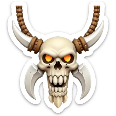 barbarian necklace object icon, necklace made of bones and fangs, rugged tribal jewelry, 3D cartoon, mobile game icon style, centered, clean background, no text, no watermark sticker