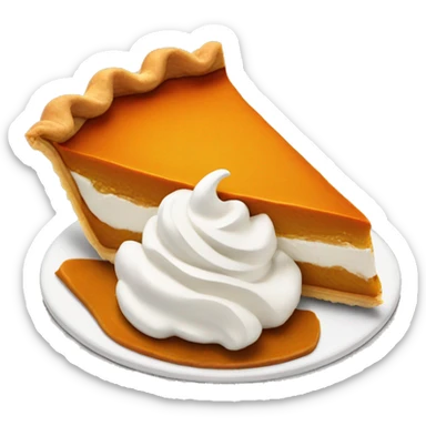Pumpkin pie with whipped cream sticker