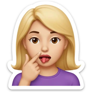 Emoji coquin avec le doigt dans le coin de la bouche 😏 avec ce regard là et cette tête qui se mord le doigt  sticker