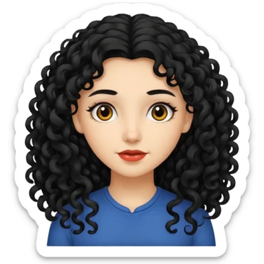 𝑅𝑎𝑔𝑎𝑧𝑧𝑎 𝑐𝑜𝑛 𝑐𝑎𝑝𝑒𝑙𝑙𝑖 𝑅𝑖𝑐𝑐𝑖 𝑛𝑒𝑟𝑖 𝑙𝑢𝑛𝑔ℎ𝑖 sticker