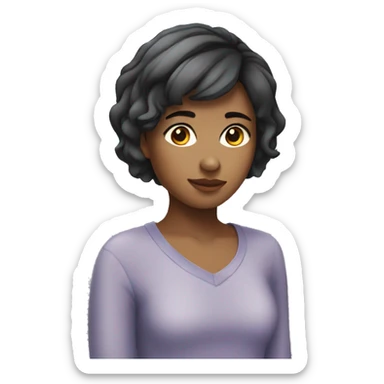 19 years old girl with short hair and small eye sticker