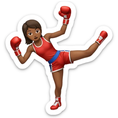 woman thai boxing click legs up in thai boxing suit sticker