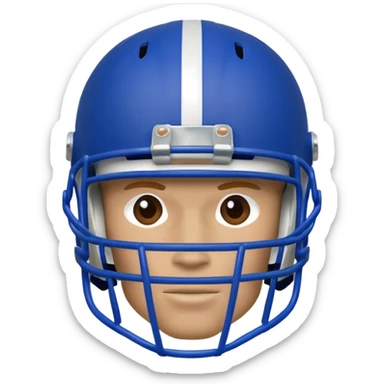 College football player helmet in a royal blue color Half face sticker