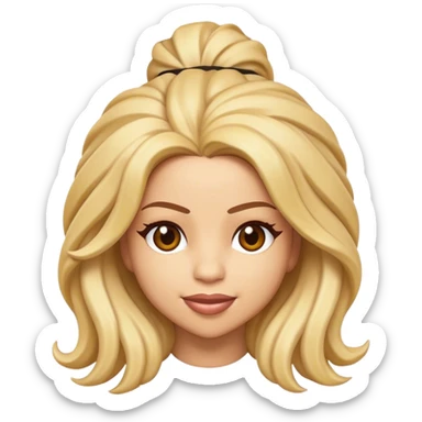 Cinematic Realistic Shakira Pop Culture Emoji, depicted with an energetic, dynamic portrayal of the global pop star rendered with lifelike textures and vibrant, charismatic lighting. sticker