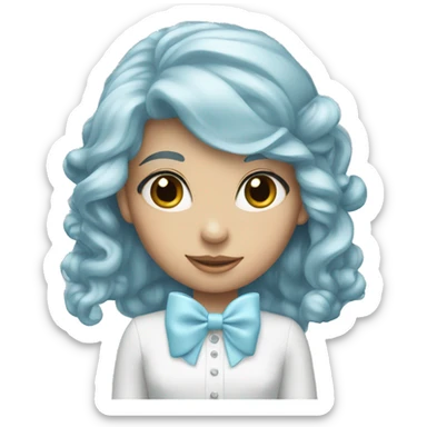 Lacey Light blue bow  sticker