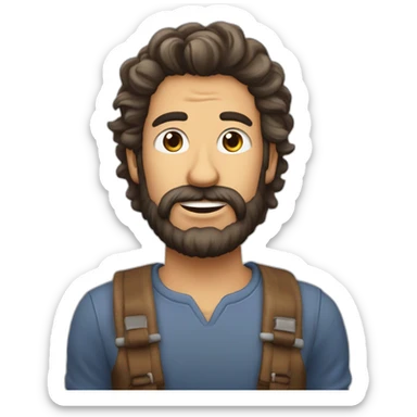 hombre pelo canoso y barba haciendo un gesto de ok a la vez que giña un ojo sticker