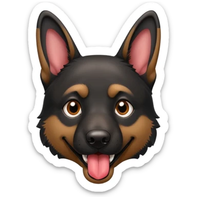 cartoon style dark German Shepherd dog withlonger tongue hanging out  sticker