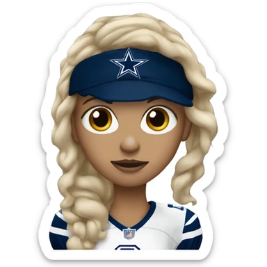 blonde girl in a dallas cowboys jersey sticker