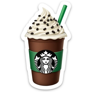  Starbucks hot cocoa with whipped cream and Oreo cookie crumbles in a green checkered to go Starbucks cup  sticker