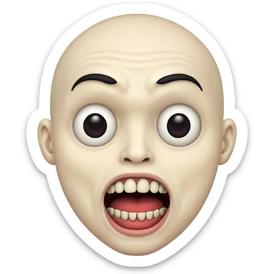 Creepy man with big mouth sticker