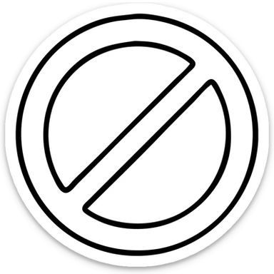 No entry sign, circle with diagonal line through sticker
