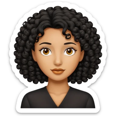 Mujer piel canela y pelo rizado sticker