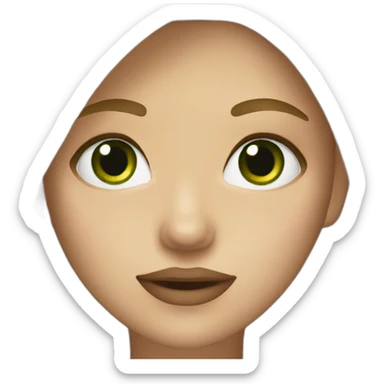 girl with dirty blonde hair dark eyebrows and dark green eyes sticker