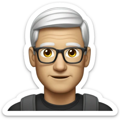 tim cook with a macbook pro sticker