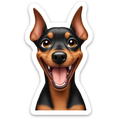 Zverg Pinscher laughs sticker