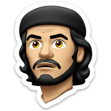 che guevara with a doubt face, and a hand in his face sticker