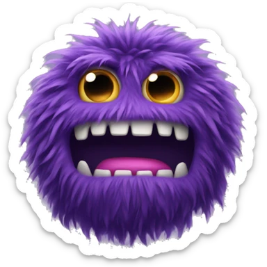 big hairy purple monster  sticker