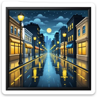 City street at night time sticker