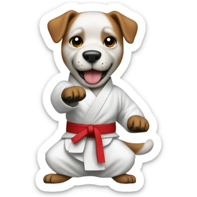 Dog doing karate sticker