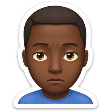 black man having Pity - feeling of sorrow and compassion for another, looking sideways sticker