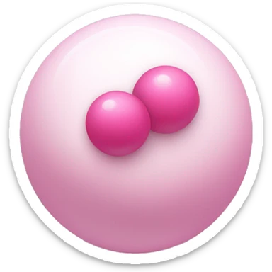 Cilidrinc white skin object, with 2 balls with the same color and pink on the top of the cilindr  sticker