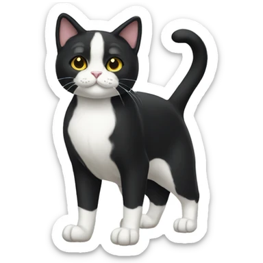 Tuxedo Cat Breed Full Body sticker