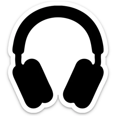 apple headphones solid black icon sticker